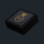 Gold Engagement Ring Red Hearts Will You Marry Me Gift Box<br><div class="desc">Give your fiance this beautiful gift with the surprise of an engagement ring wrapped inside.
An image of a yellow gold engagement ring,  with "Will You Marry Me" in the center and the names surrounded by little red hearts.  All of this is on a beautiful dark navy background.</div>