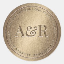 Gold Envelope Sticker with Monogram