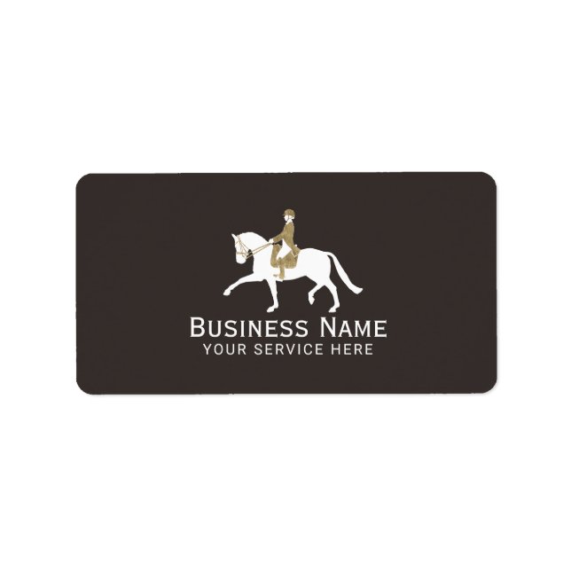 Gold Equestrian Horseback Riding Horse Equine Label (Front)