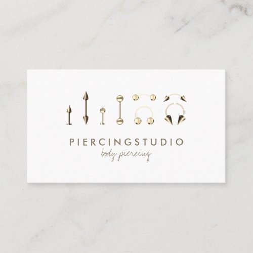 Gold Essential Jewelry Body Piercing Business Card