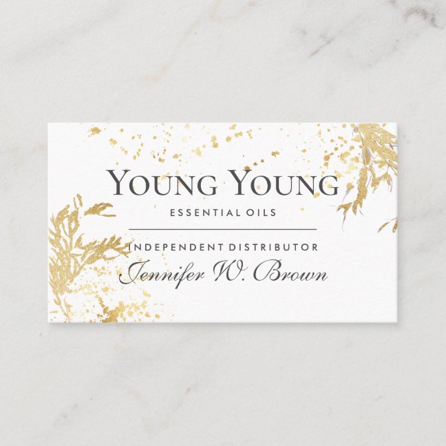 Gold Essential Oils floral yellow Business Card