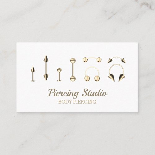 Gold Essential Signature Jewelry Body Piercing Business Card