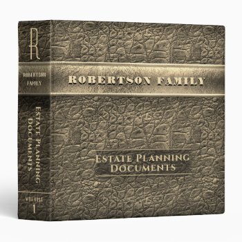 Gold Estate Planning And Trust 3 Ring Binder by MemorialGiftShop at Zazzle