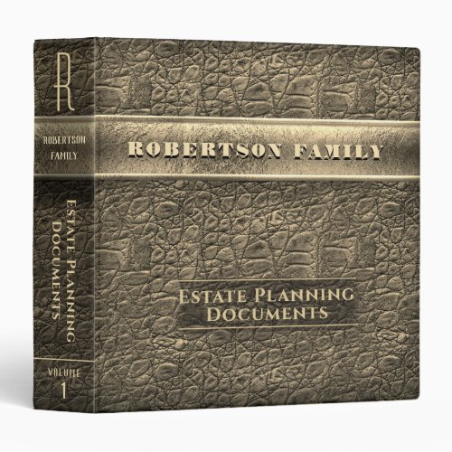 Gold Estate Planning and Trust 3 Ring Binder
