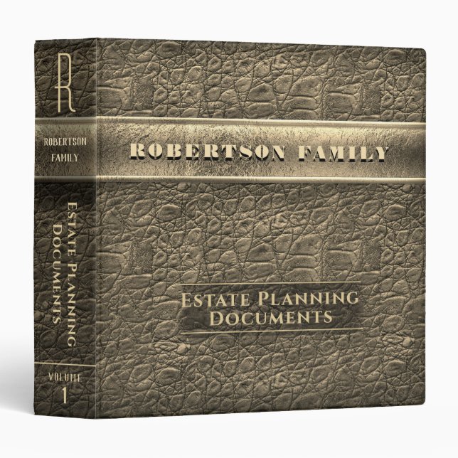 Gold Estate Planning and Trust 3 Ring Binder (Front/Spine)