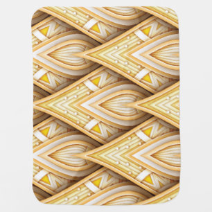 Gold Ethnic Motifs: Luxurious Seamless Baby Blanket