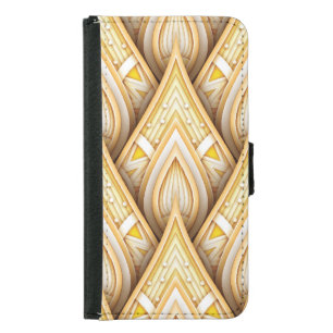 Gold Ethnic Motifs: Luxurious Seamless Samsung Galaxy S5 Wallet Case