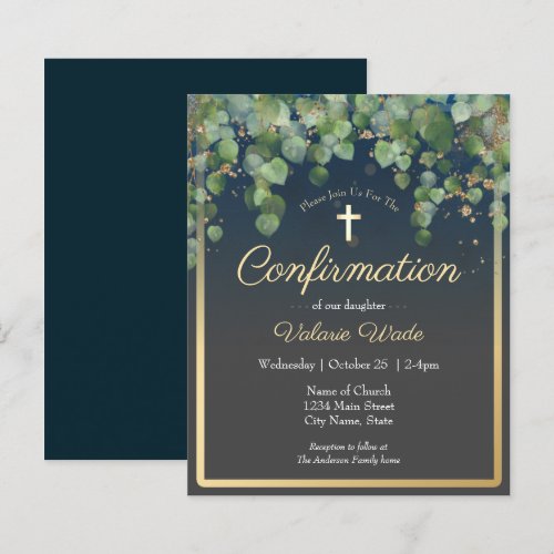 Gold Eucalyptus Floral First Confirmation Budget