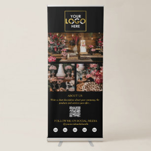 Gold Event Planning Business 3 Photos Social Media Retractable Banner