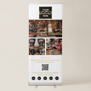 Gold Event Planning Business 3 Photos Social Media Retractable Banner