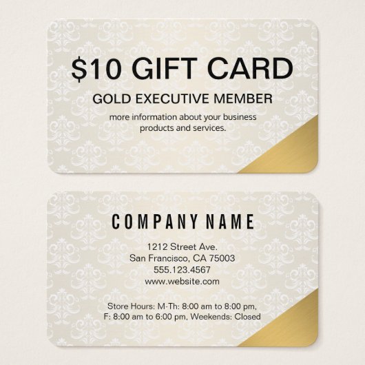 Gold Executive Member / Gift Card (Front & Back)