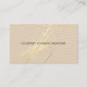 Gold Expressive Splatter Leather Texture Business Card