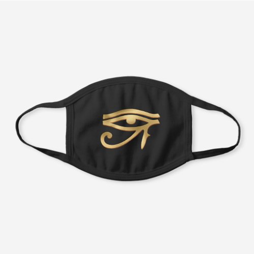 Gold Eye of Horus Egyptian Black Cotton Face Mask