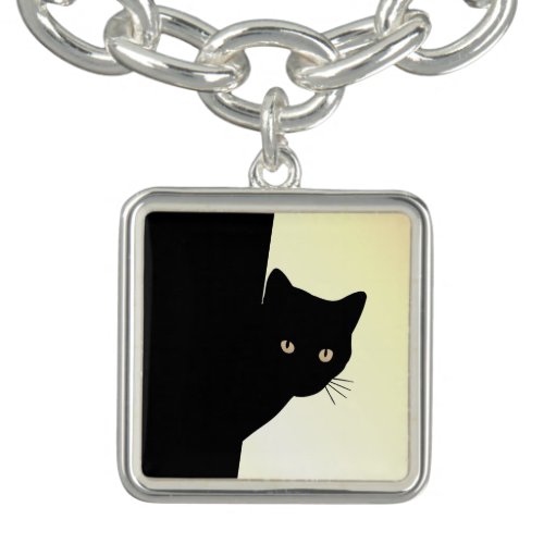 Gold Eyed Black Cat Bracelet