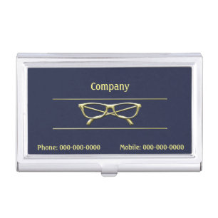Gold Eyeglasses Business Card Case