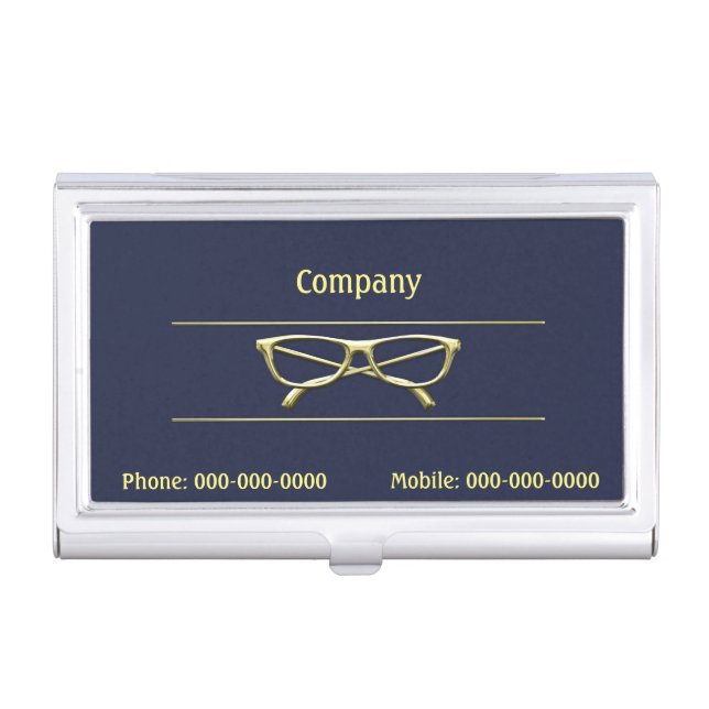Gold Eyeglasses Business Card Case (Front)