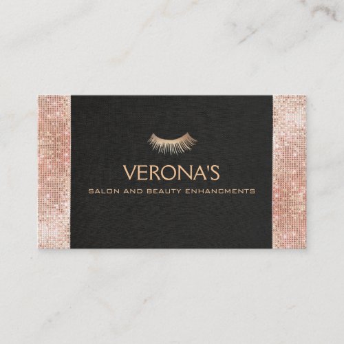 Gold Eyelash Faux Sequins Business Card