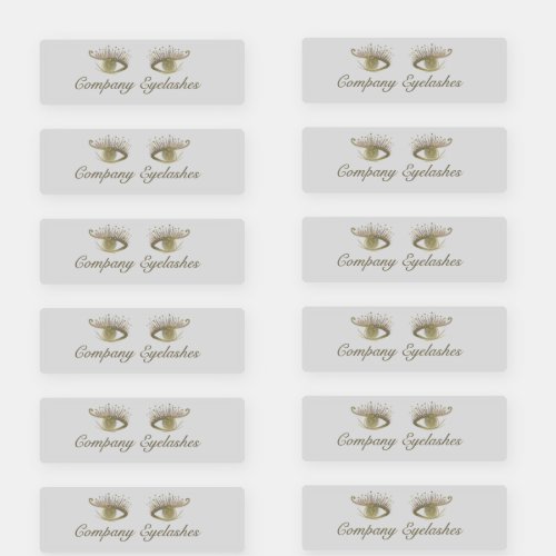 Gold Eyelashes Beauty Logo Packaging Business  Sticker