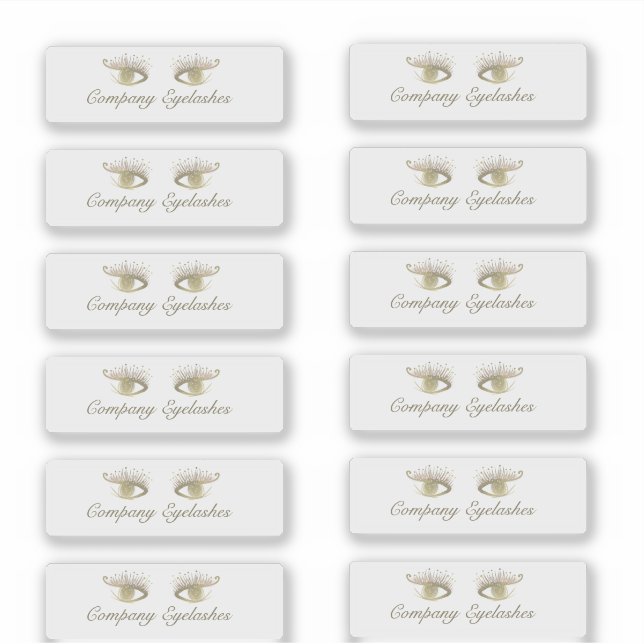 Gold Eyelashes Beauty Logo Packaging Business  Sticker (Front)
