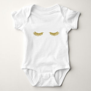 Gold Eyelashes Fashion Baby Tutu Bodysuit