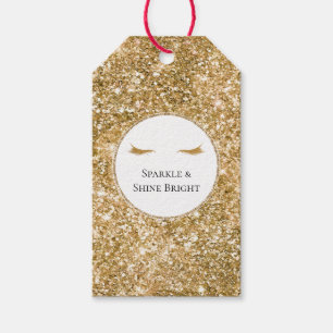Gold Eyelashes girly glam glitter Gift Tags
