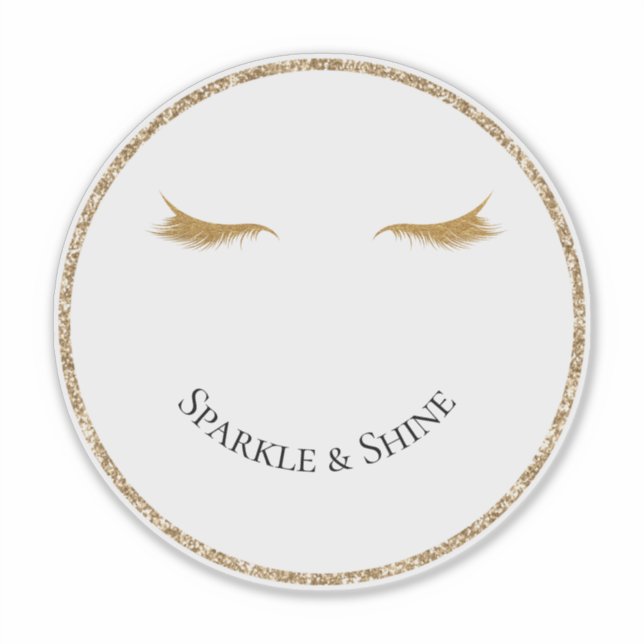 Gold Eyelashes girly glam glitter smile Sticker (Front)