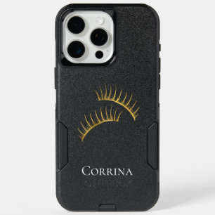 Gold Eyelashes iPhone 15 Pro Max Case