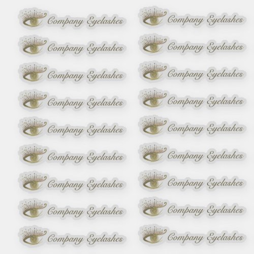 Gold Eyelashes Logo Packaging Business Name Sticker