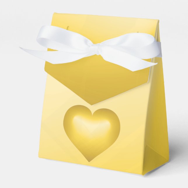 Gold Fade Heart Favor Boxes (Front Side)