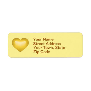 Gold fade heart label