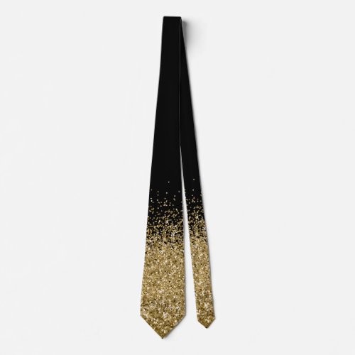 Gold  Fading Waterfall Ombre Glitter look    Neck Tie