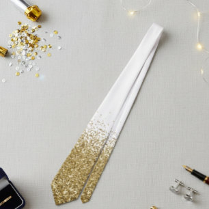 Gold  Fading Waterfall Ombre Glitter look   Neck Tie
