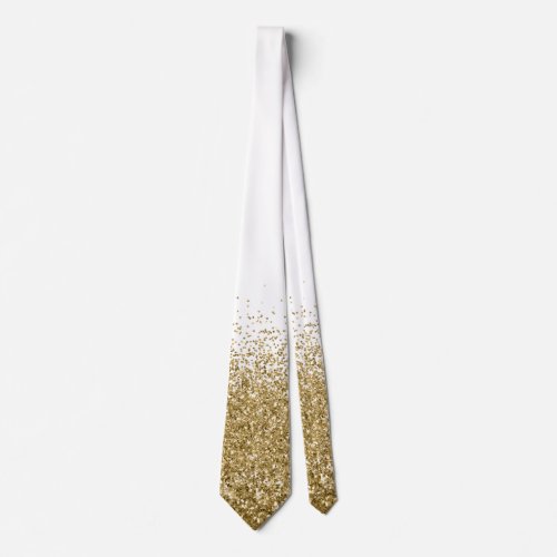 Gold  Fading Waterfall Ombre Glitter look   Neck Tie