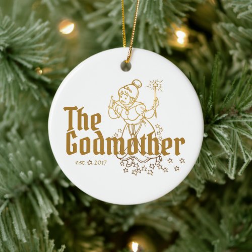 Gold Fairy Customizable The Godmother Ceramic Ornament