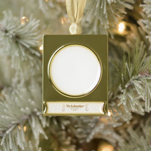 Gold Fairy Customizable The Godmother Plated Banner Ornament