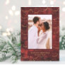 Gold Fairy Lights | Elegant One Photo Holiday Card