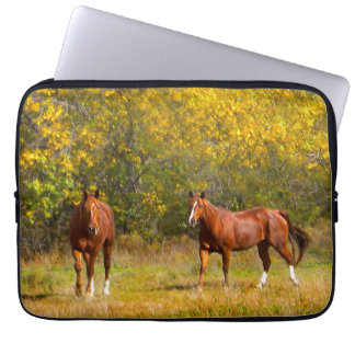 Gold Fall Horses Laptop Sleeve