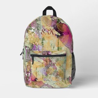 Gold Fall Leaf Leaves on Vintage Decoupage 