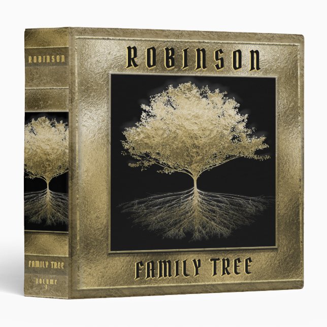 Gold Family Tree 3 Ring Binder (Front/Spine)