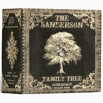 Gold Family Tree Genealogy Album 3 Ring Binder by thetreeoflife at Zazzle
