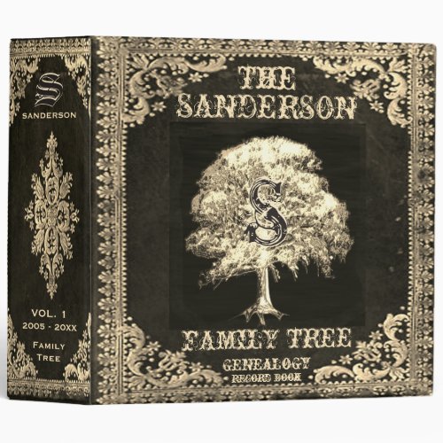 Gold Family Tree Genealogy Album 3 Ring Binder