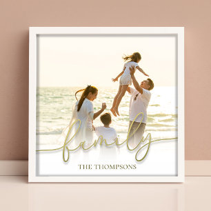 Gold Family Typography Custom Photo