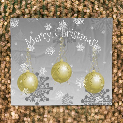 Gold Fancy Christmas Ornament Blanket