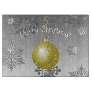 Gold Fancy Christmas Ornament Cutting Board
