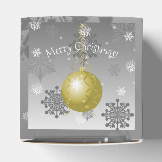 Gold Fancy Christmas Ornament Favor Box (Top)