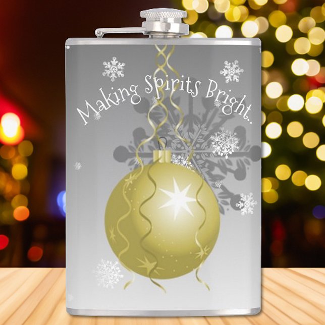 Gold Fancy Christmas Ornament Flask (Gold Fancy Christmas Ornament Flask)