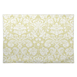 Gold fancy floral damask placemat