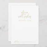 Gold Fancy Script Wedding Well Wishes Advice Card<br><div class="desc">This gold fancy script wedding well wishes advice card is perfect for a rustic wedding. The simple and elegant design features classic and fancy script typography in gold. These cards are perfect for a wedding, bridal shower, baby shower, graduation party & more. Personalize the cards with the names of the...</div>
