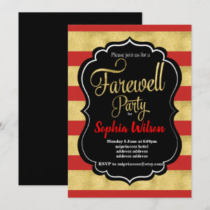 Gold Farewell Party invite