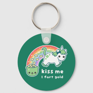 Gold Farting Unicorn Keychain